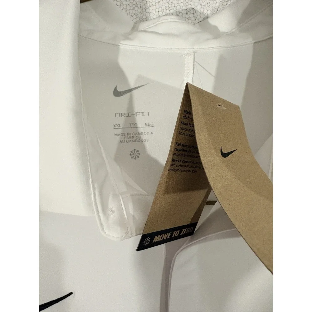 NIKE DRI FIT GOLF POLO MENS XXL WHITE LIGHTWEIGHT NEW!!